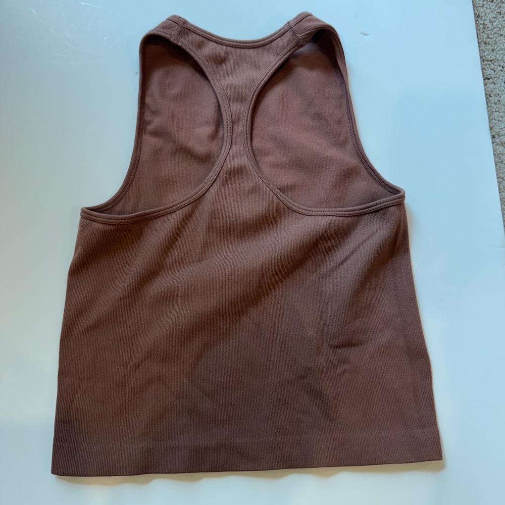 Free People Intimately Brown Ribbed Seamless Racerback Tank Top XS/S - Picture 2 of 3